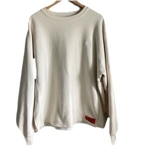 Oversized Raw‎ Hem Crewneck Sweatshirt Relaxed Fit Neutral Top